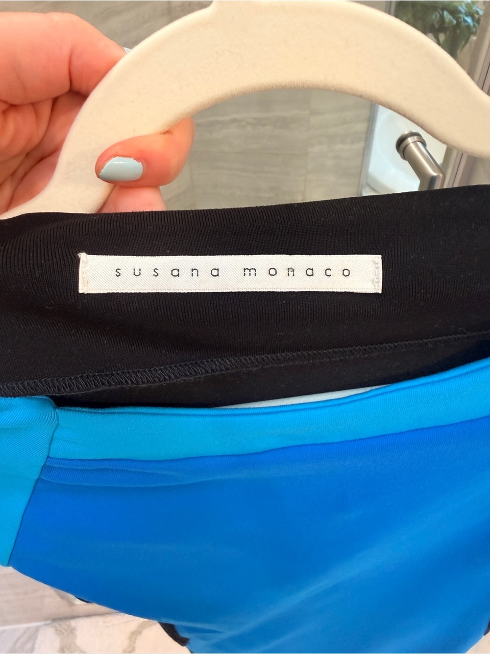 Susana Monaco Black & Bright Blue Colorblock Dress - Picture 7 of 10
